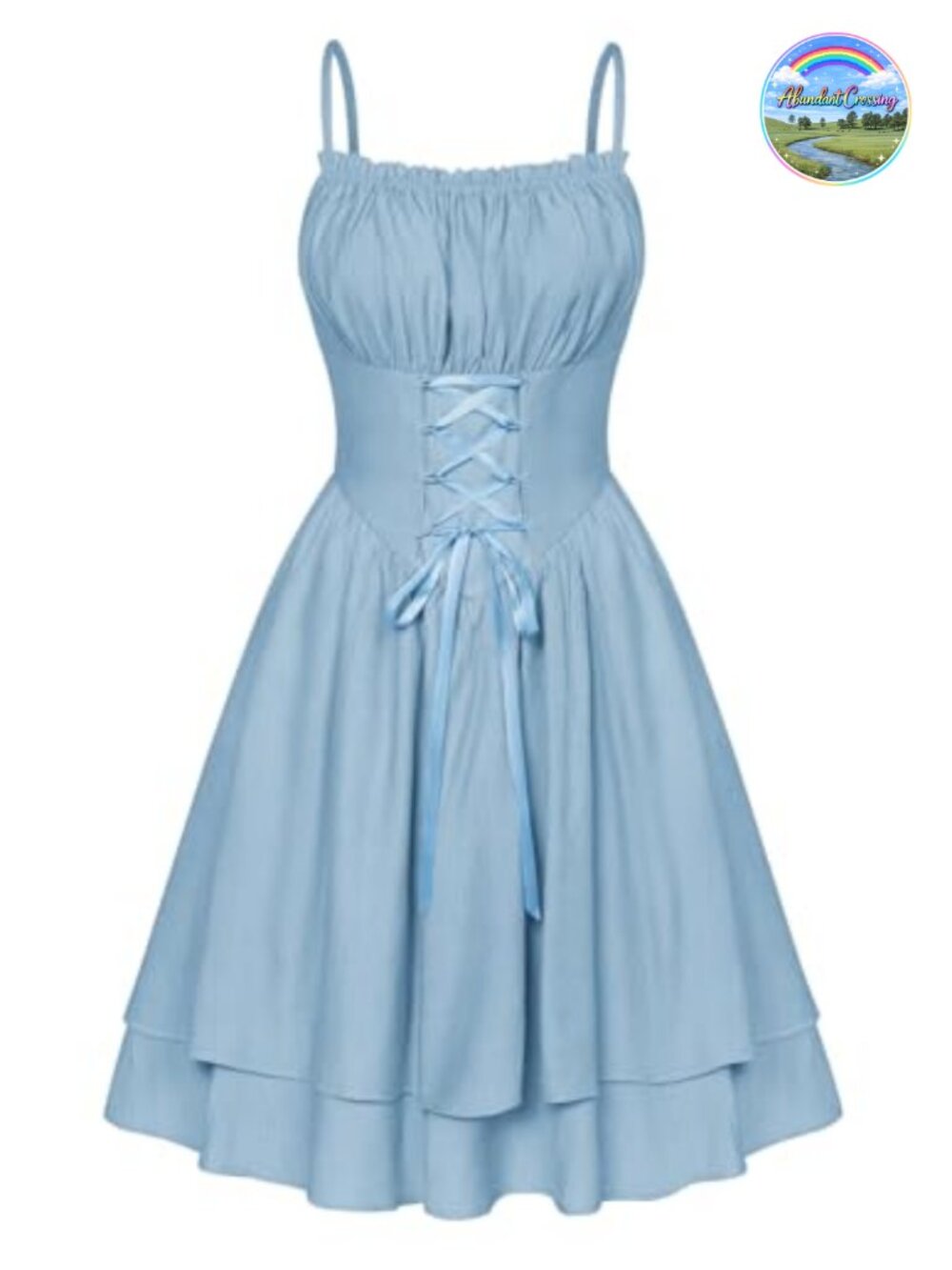 Corset Mini Dress Chiffon Lace-Up Adjustable Straps Fairy Renaissance
